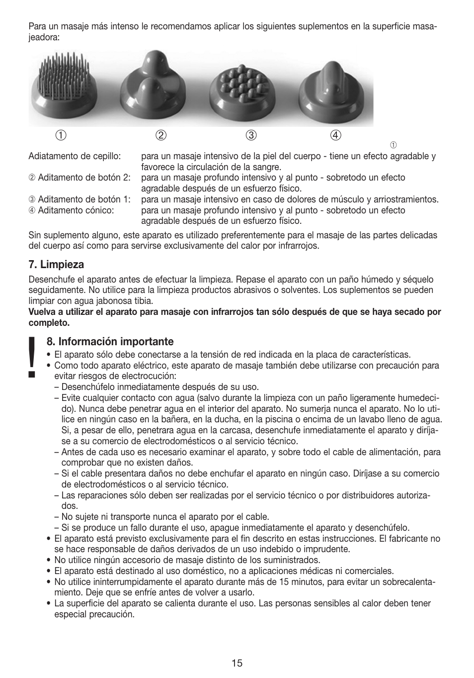 Beurer MG 40 (Typ BF 50) User Manual | Page 15 / 44