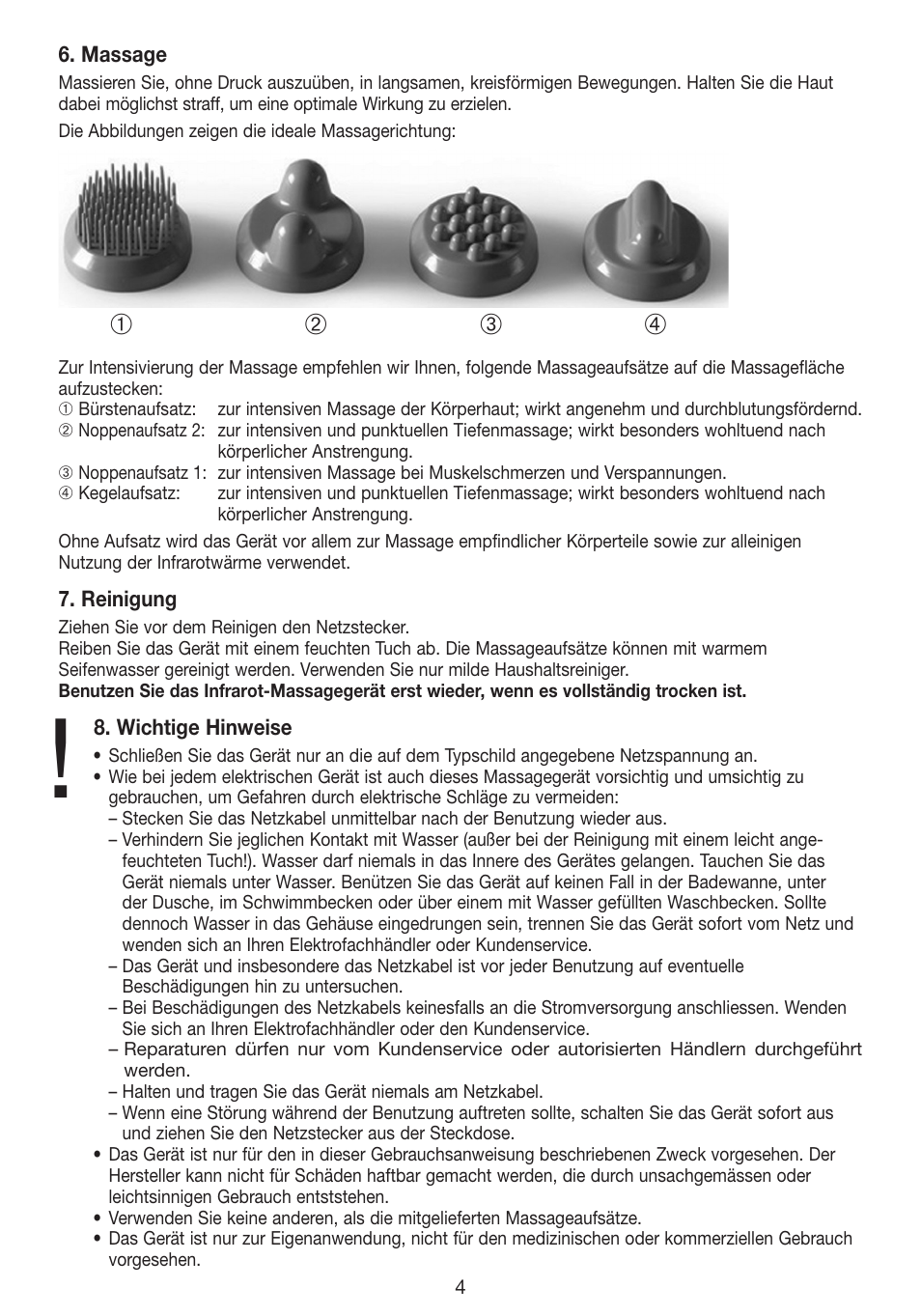 Beurer MG 40 (Typ BF 50) User Manual | Page 4 / 44