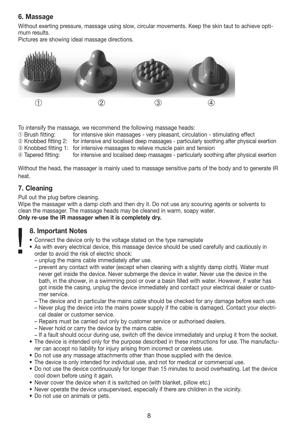 Beurer MG 40 (Typ BF 50) User Manual | Page 8 / 44