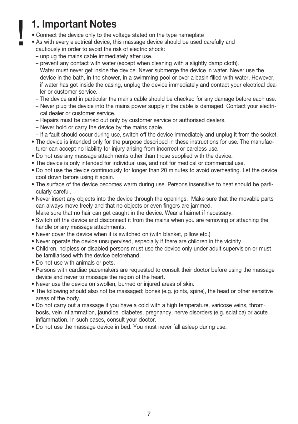 Beurer MG 70 User Manual | Page 7 / 44