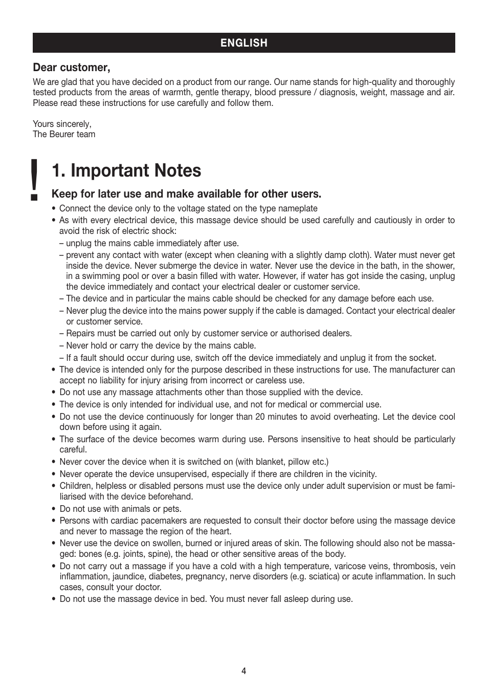 Beurer MG 80 User Manual | Page 4 / 24