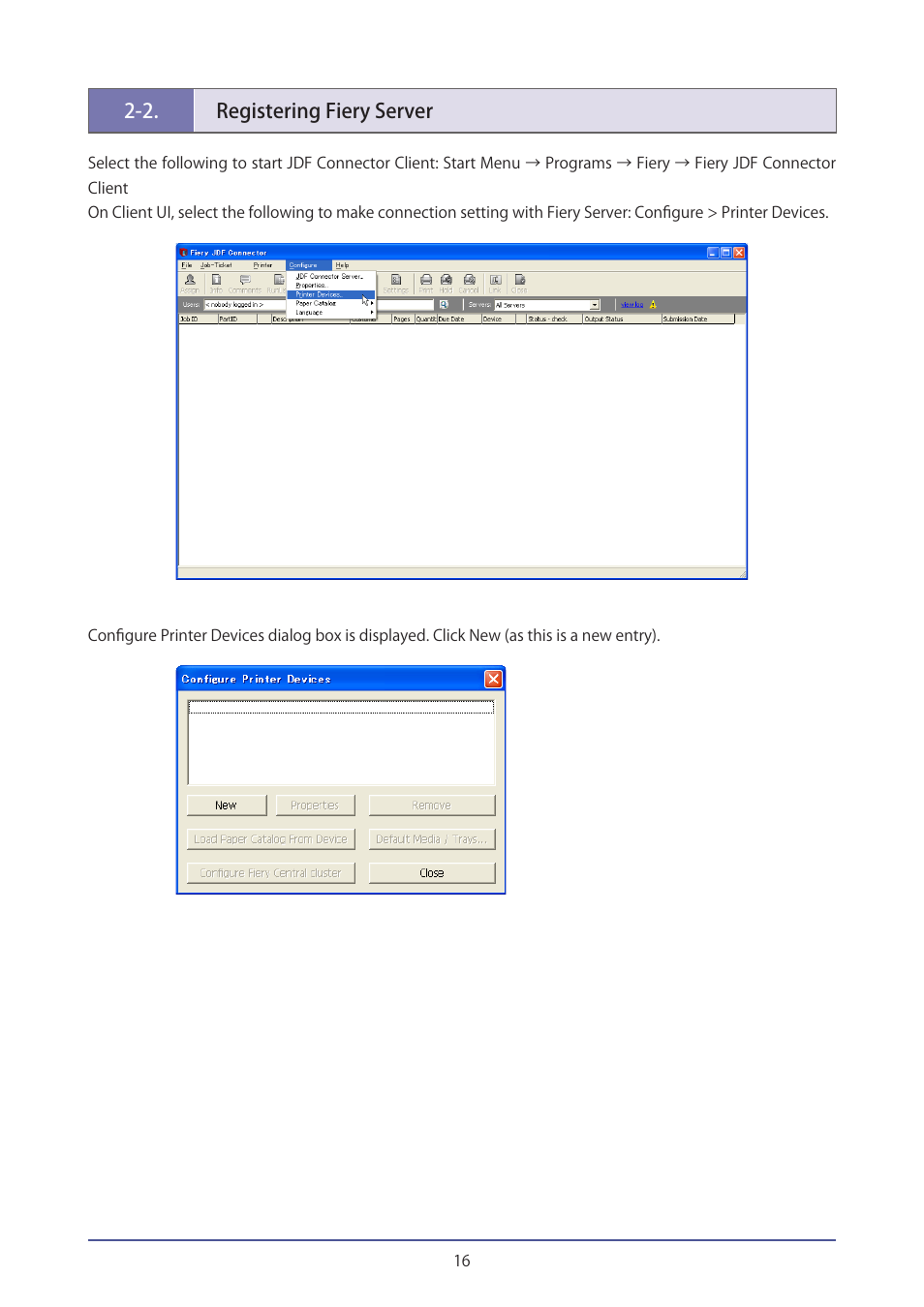 2.registering fiery server, 2. registering fiery server | Canon IMAGEPRESS C7000VP User Manual | Page 16 / 38