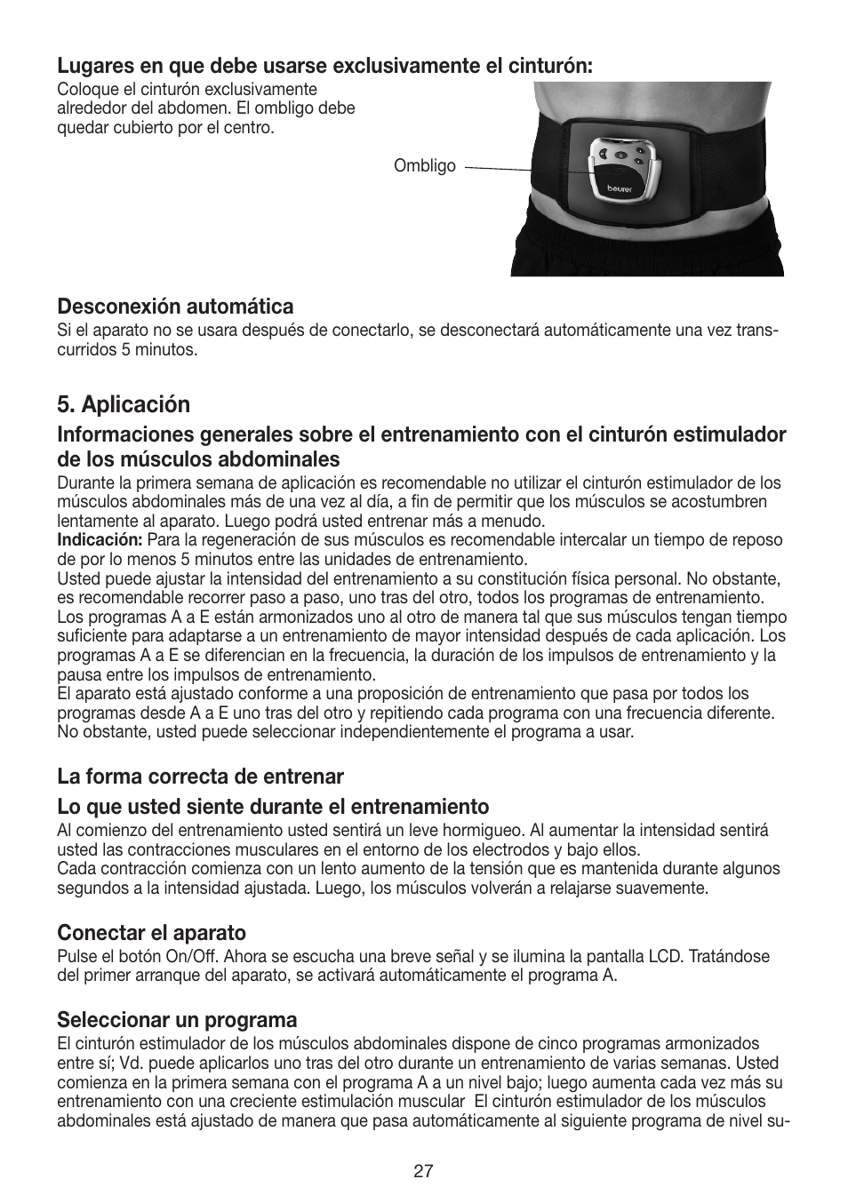 Aplicación | Beurer EM 30 User Manual | Page 27 / 60