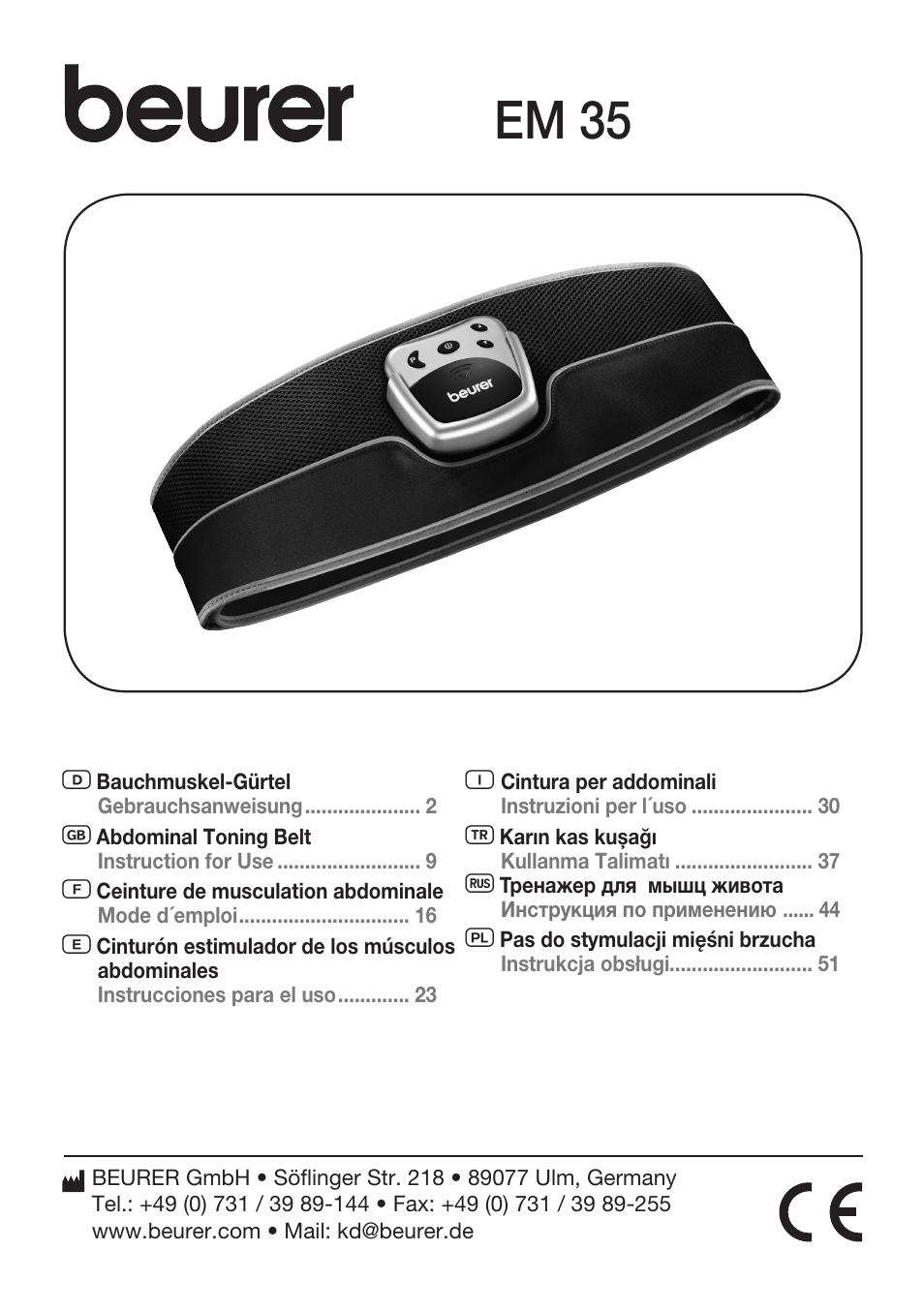 Beurer EM 35 User Manual | 60 pages