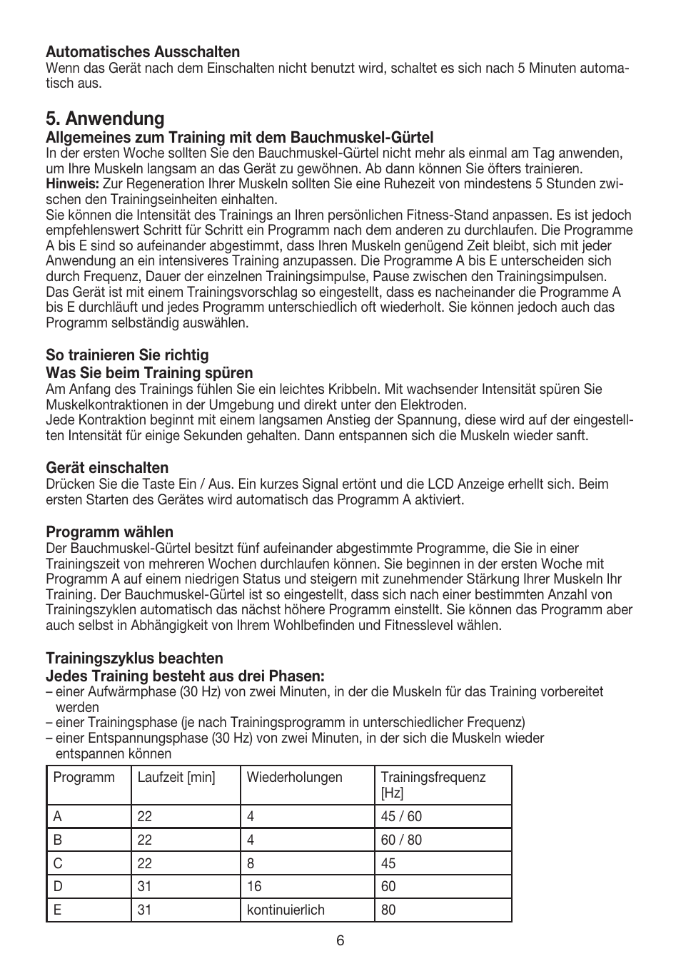 Anwendung | Beurer EM 35 User Manual | Page 6 / 60