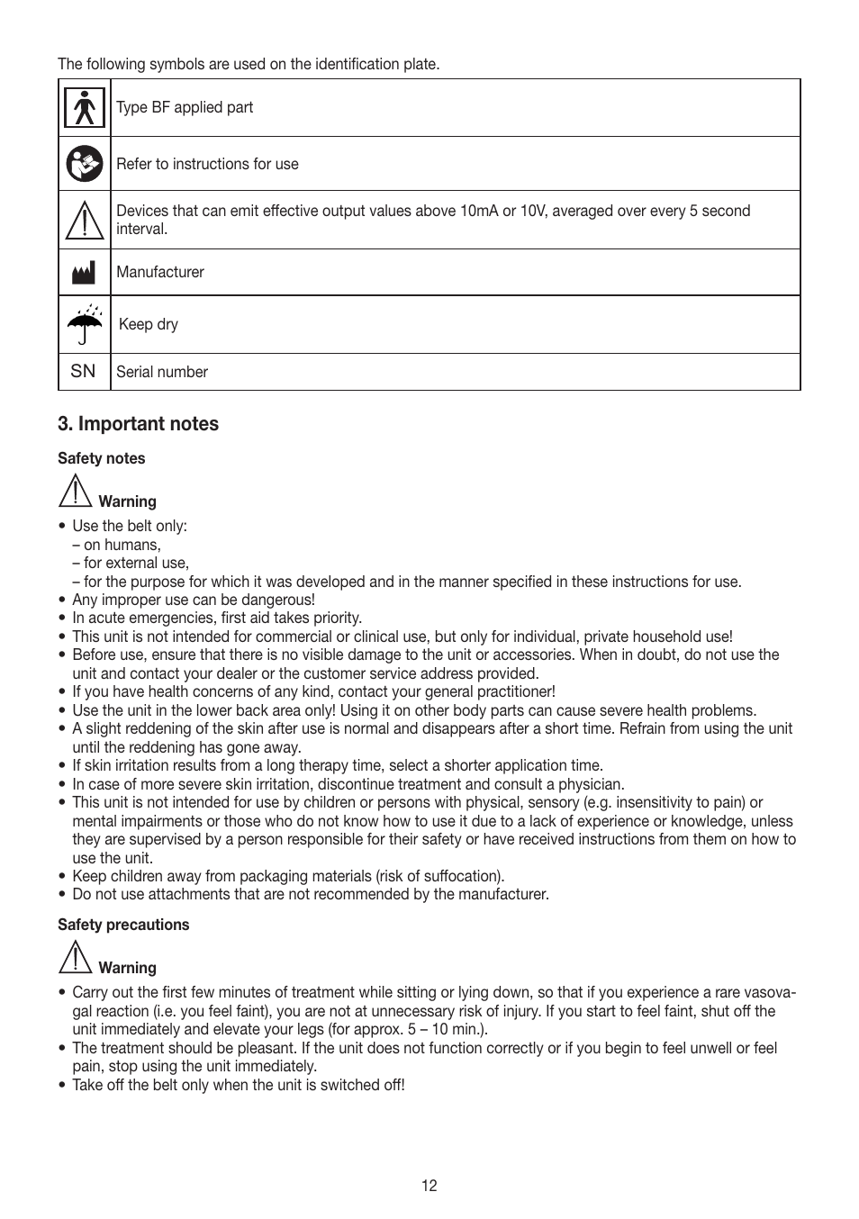 Beurer EM 38 User Manual | Page 12 / 74