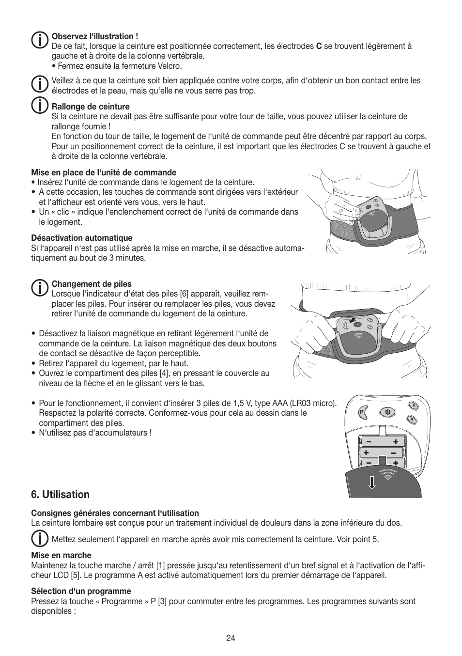 Utilisation | Beurer EM 38 User Manual | Page 24 / 74