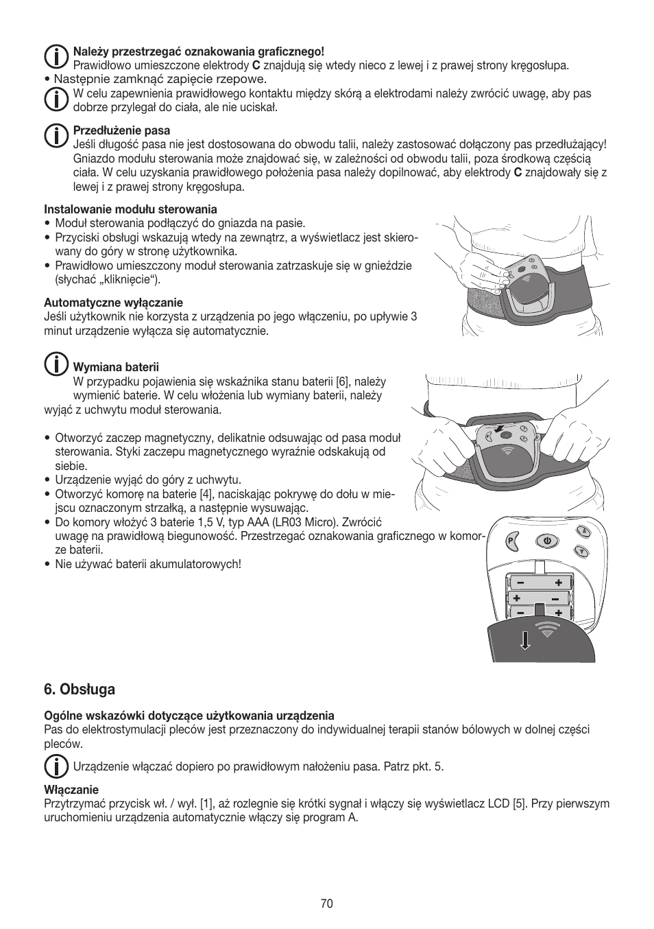 Obsługa | Beurer EM 38 User Manual | Page 70 / 74