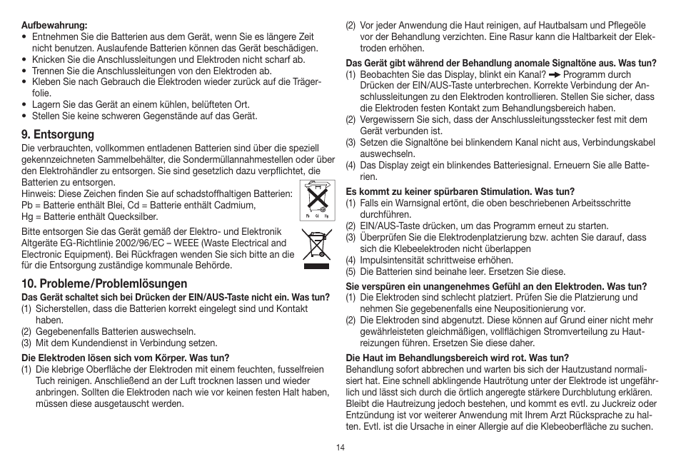 Beurer EM 41 User Manual | Page 14 / 112