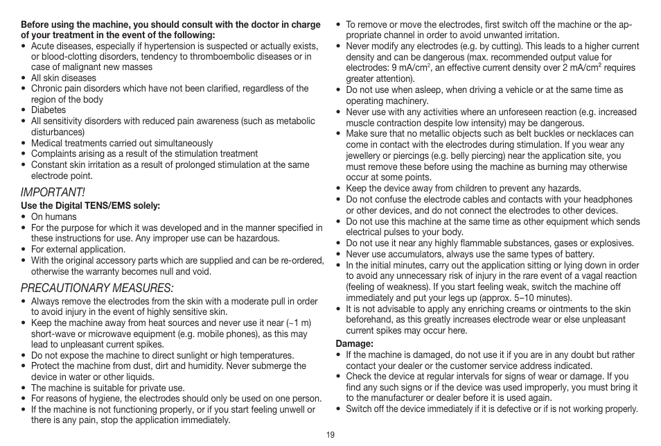 Beurer EM 41 User Manual | Page 19 / 112