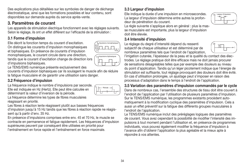 Paramètres de courant | Beurer EM 41 User Manual | Page 34 / 112