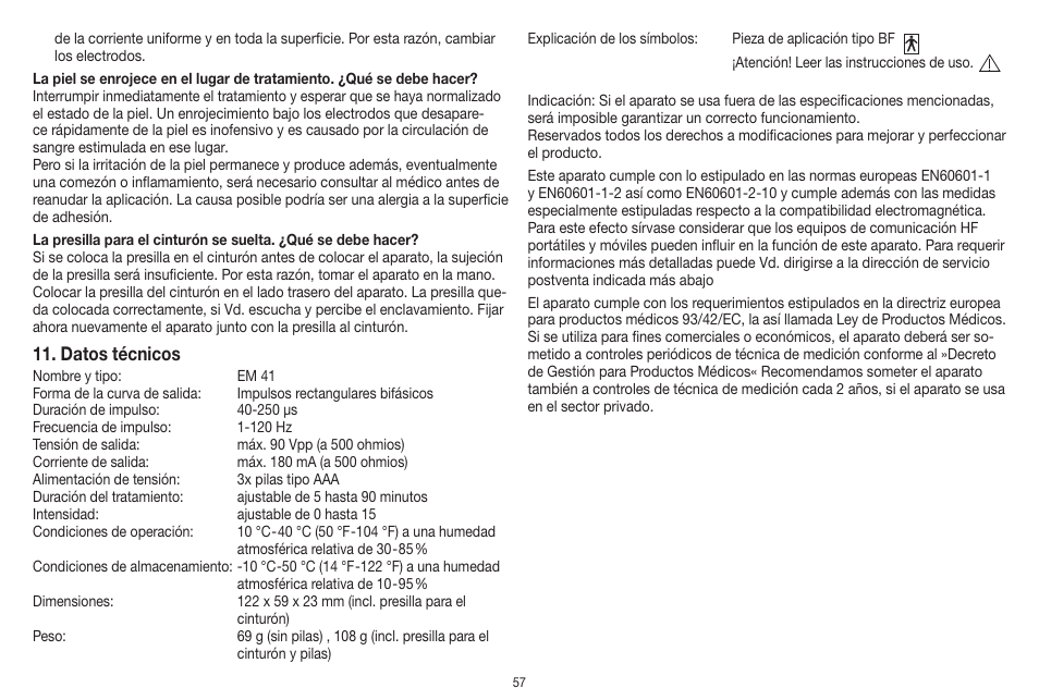 Beurer EM 41 User Manual | Page 57 / 112