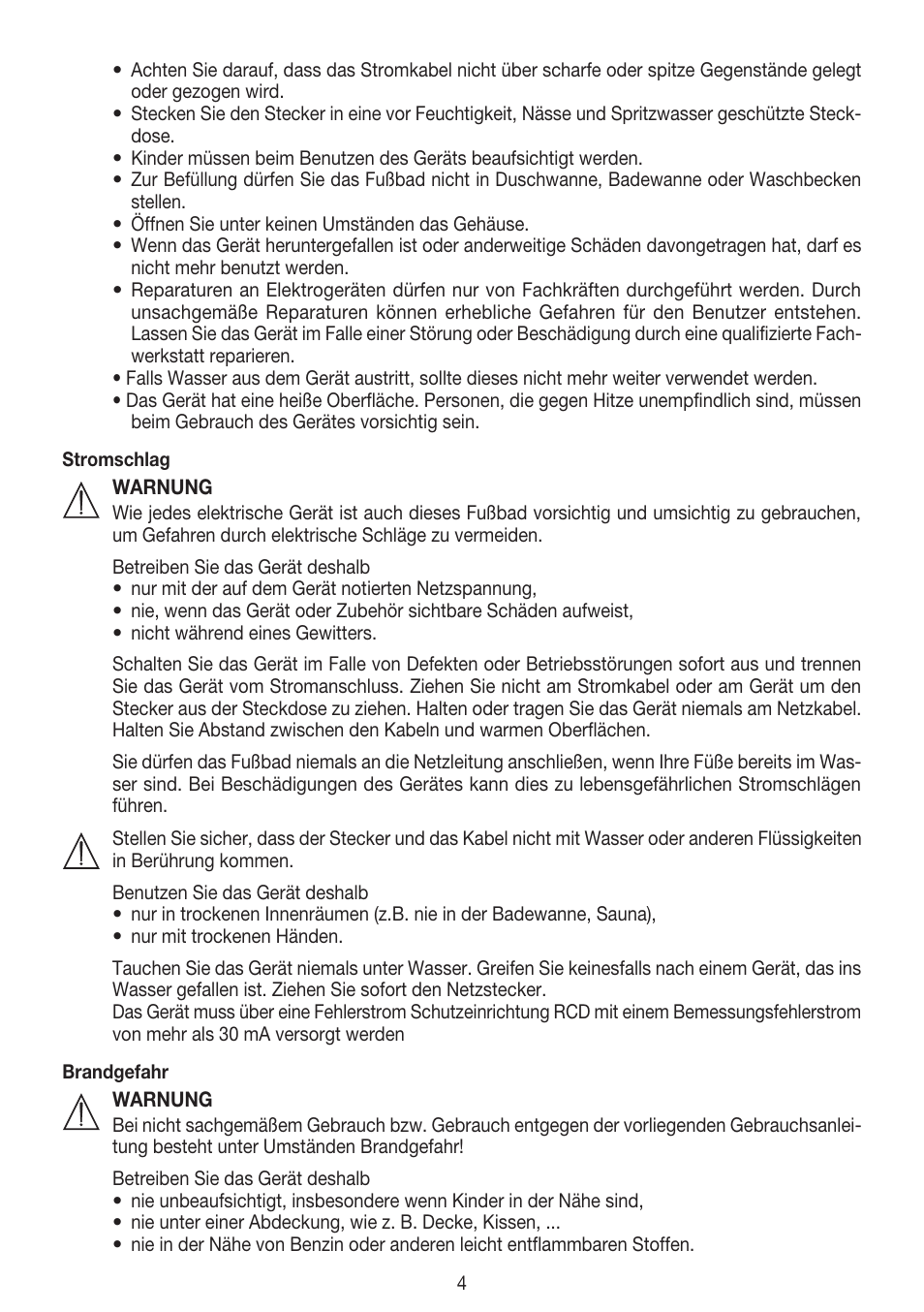 Beurer FB 20 User Manual | Page 4 / 44