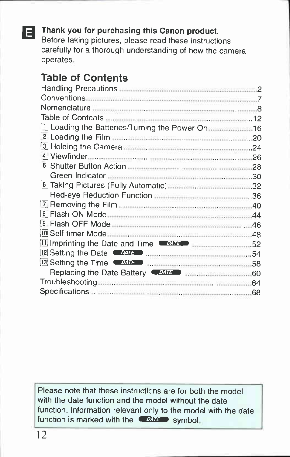 Canon BF-80 User Manual | Page 12 / 72