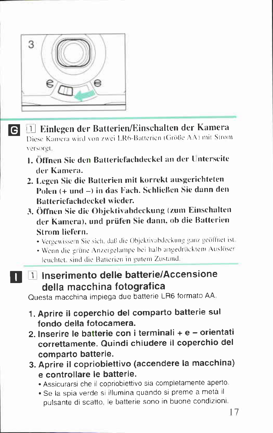 Lli lünlegen der batterien/einschalten der kamera | Canon BF-80 User Manual | Page 17 / 72