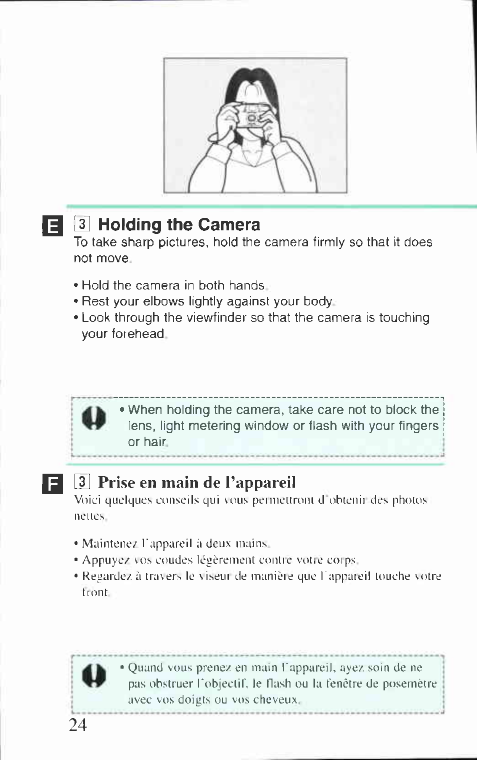 3] holding the camera | Canon BF-80 User Manual | Page 24 / 72