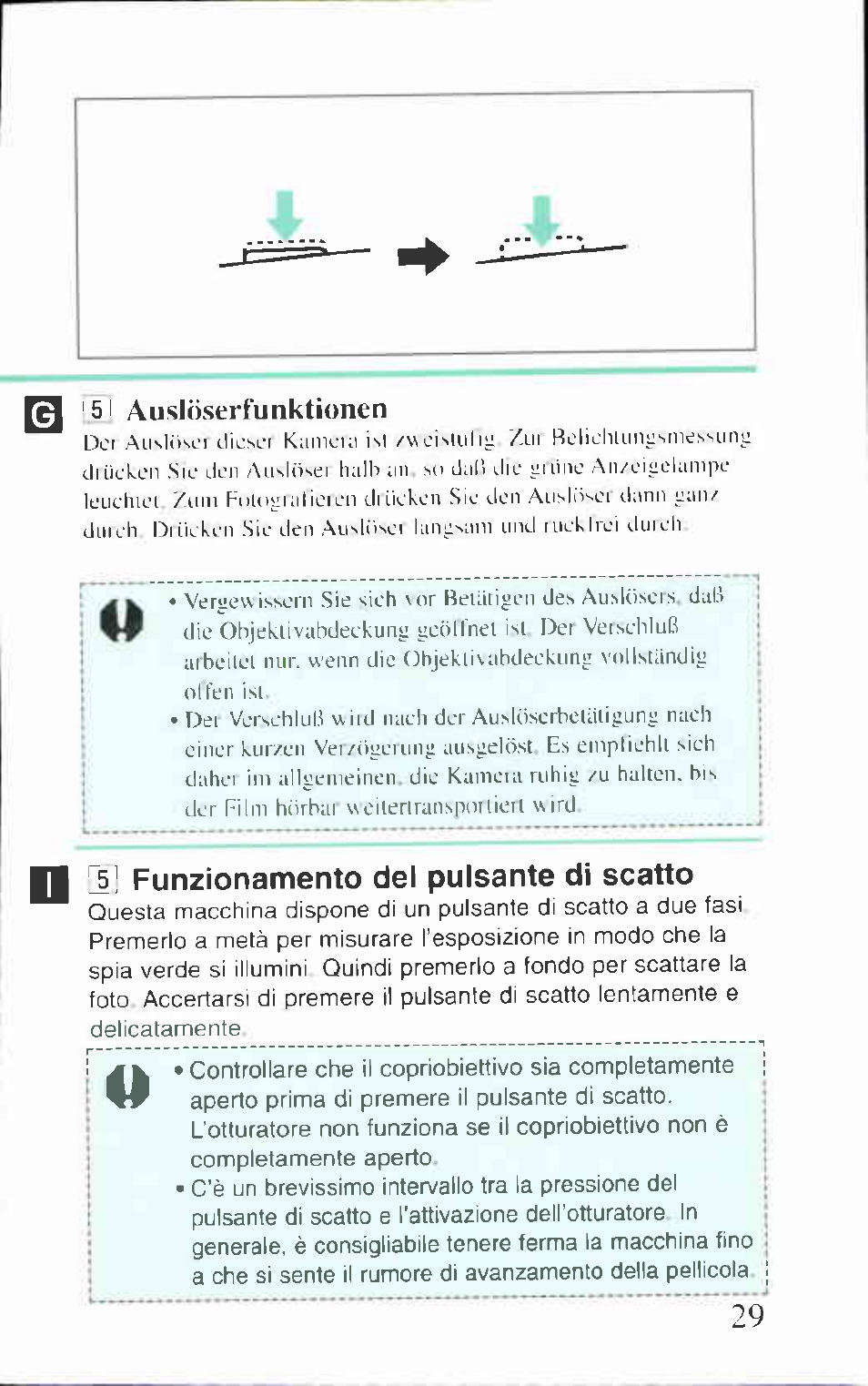 5] funzionamento del pulsante di scatto | Canon BF-80 User Manual | Page 29 / 72
