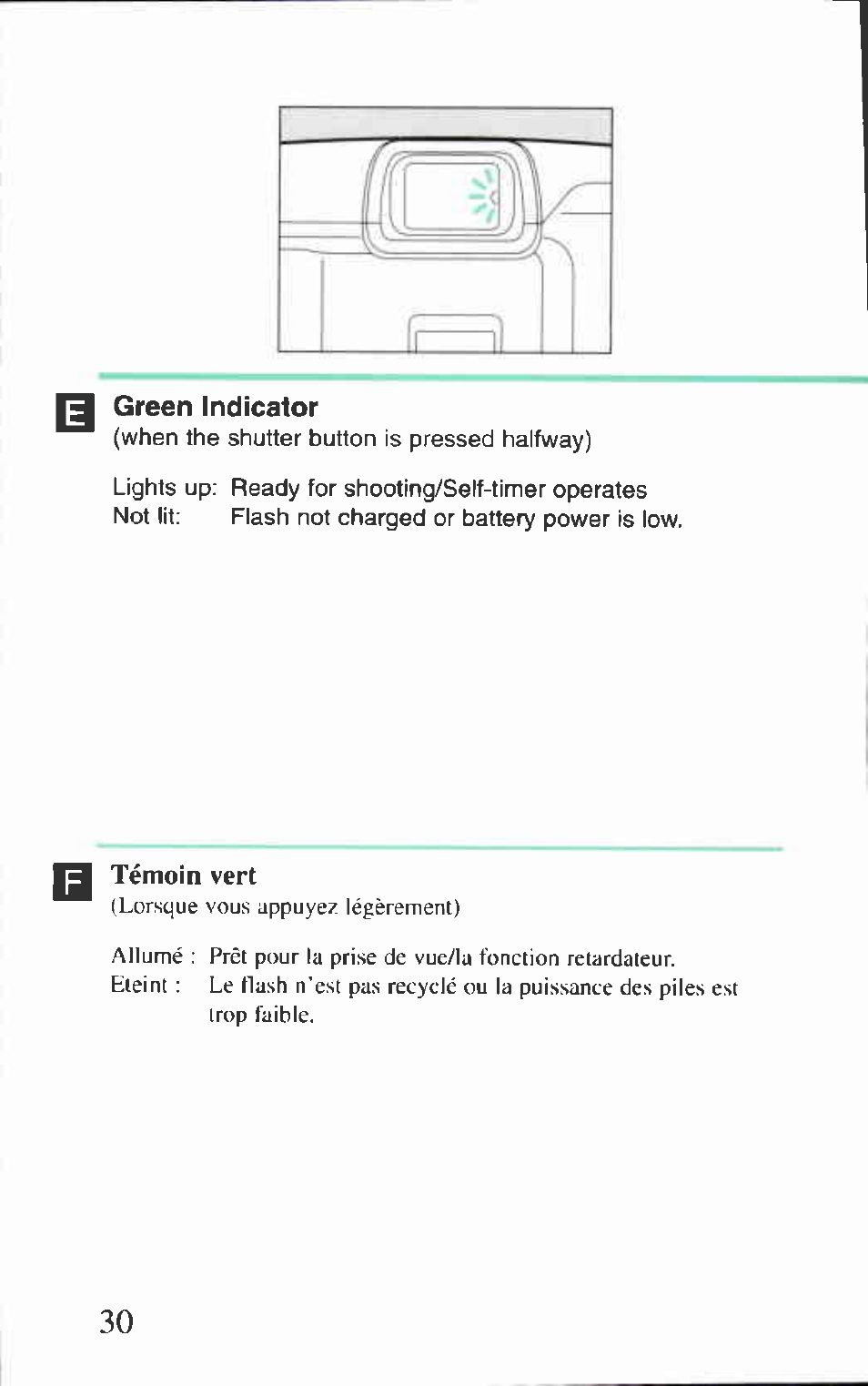 Green indicator | Canon BF-80 User Manual | Page 30 / 72
