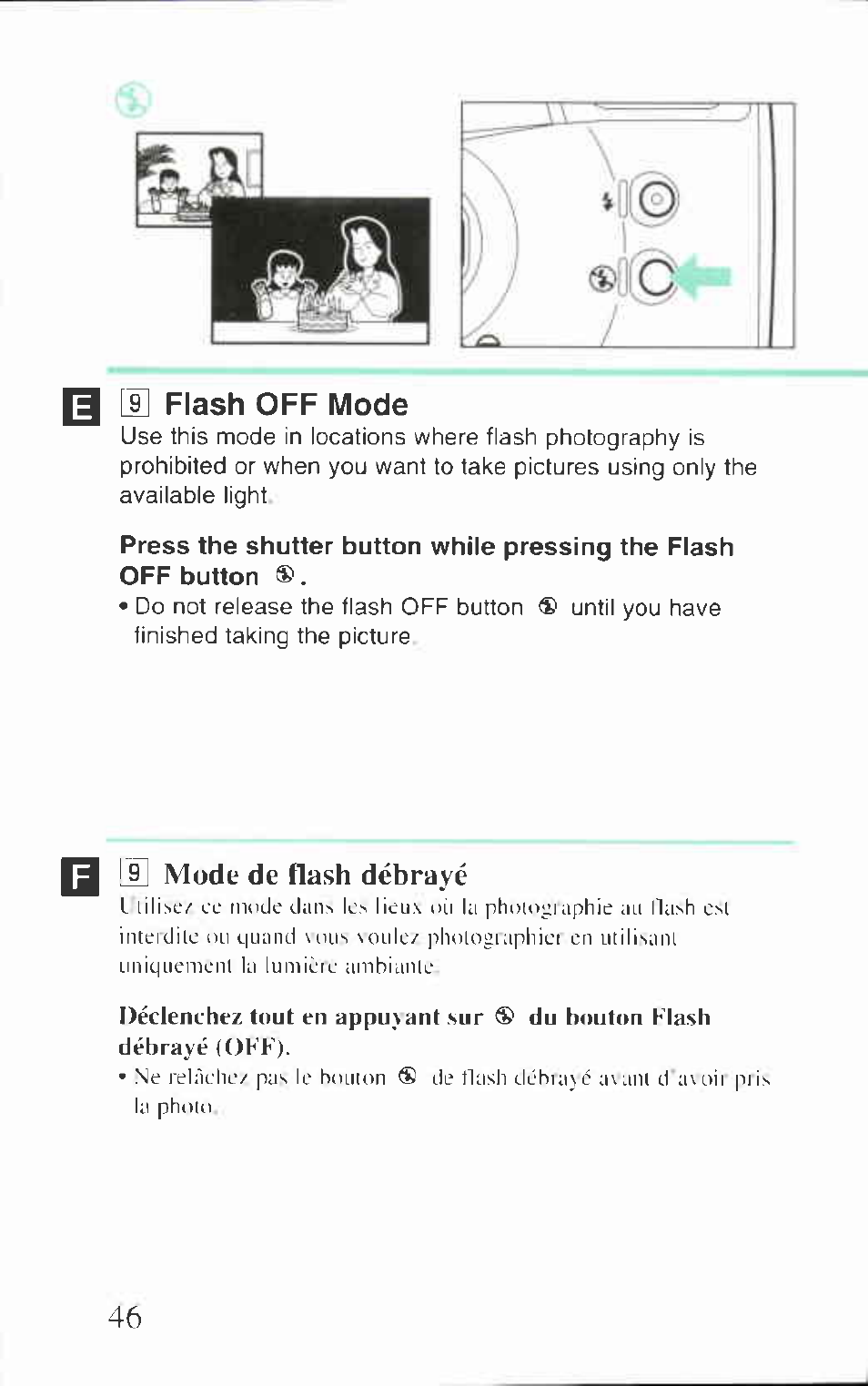 I] flash off mode | Canon BF-80 User Manual | Page 46 / 72