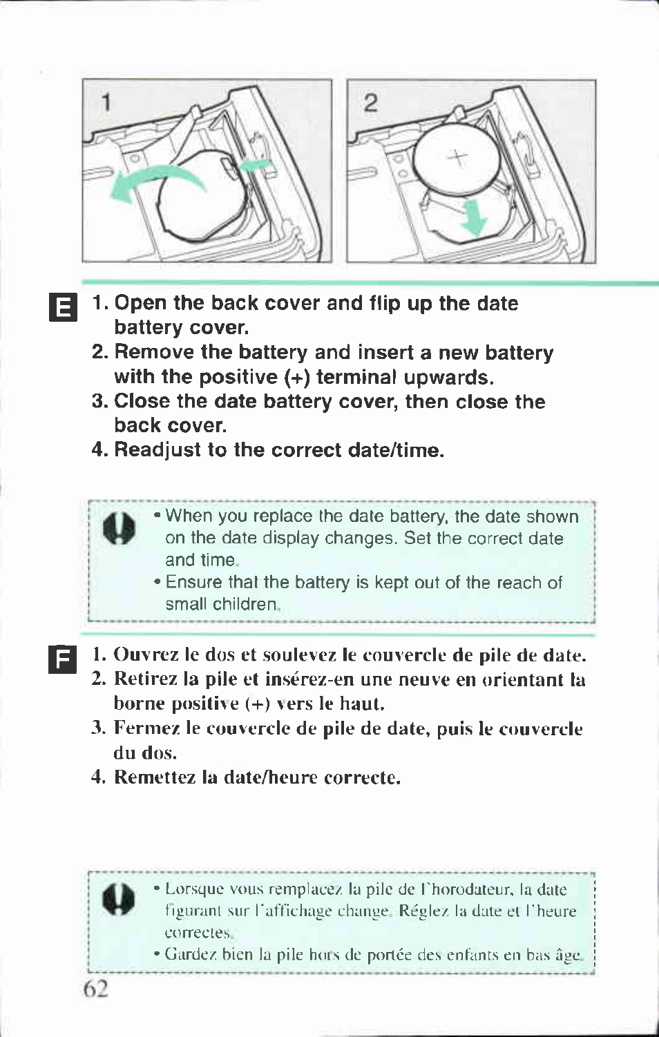Readjust to the correct date/time | Canon BF-80 User Manual | Page 62 / 72