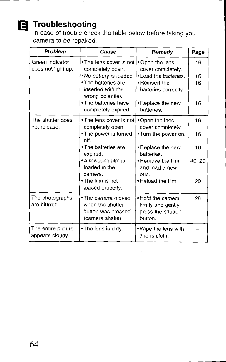 I3 troubleshooting | Canon BF-80 User Manual | Page 64 / 72