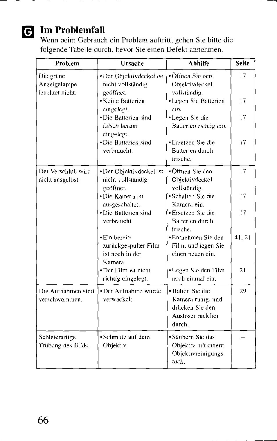 M im problemfall, Im problemfall | Canon BF-80 User Manual | Page 66 / 72