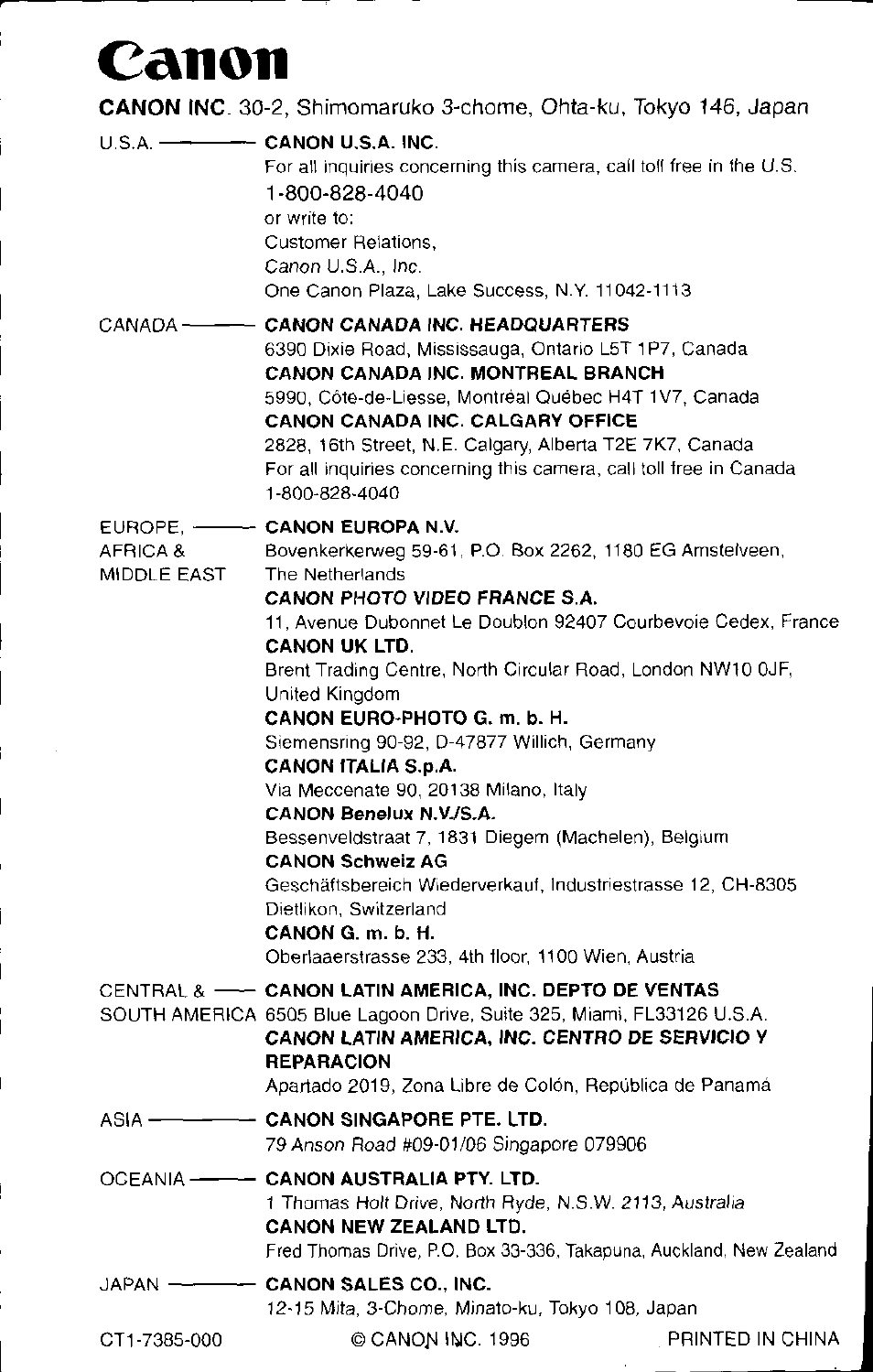 Canon | Canon BF-80 User Manual | Page 72 / 72