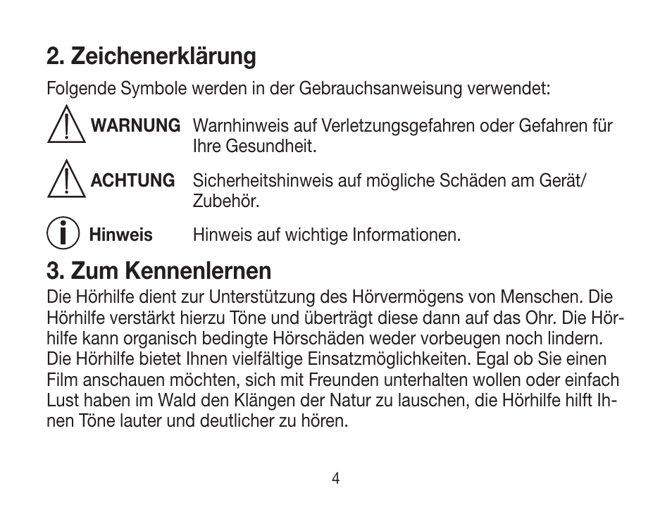 Zeichenerklärung, Zum kennenlernen | Beurer HA 20 User Manual | Page 4 / 48