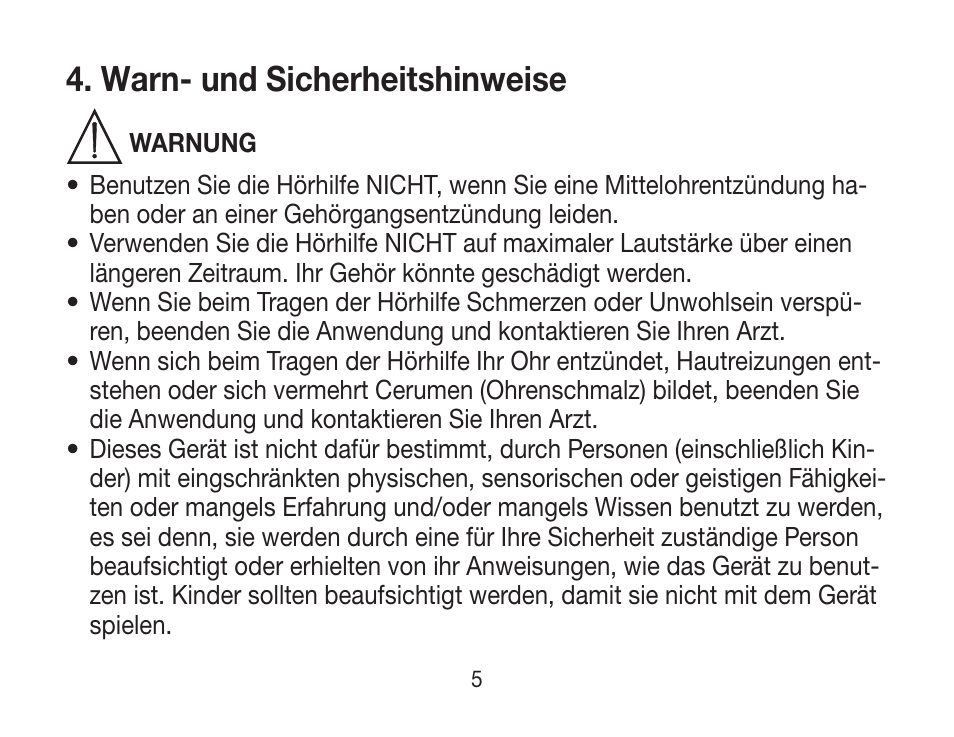 Warn- und sicherheitshinweise | Beurer HA 20 User Manual | Page 5 / 48