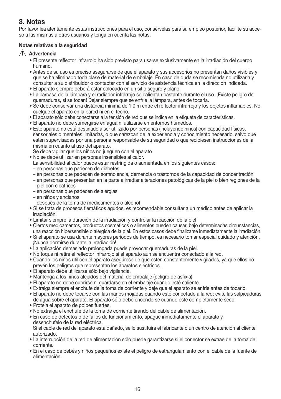 Notas | Beurer IL 11 User Manual | Page 16 / 48