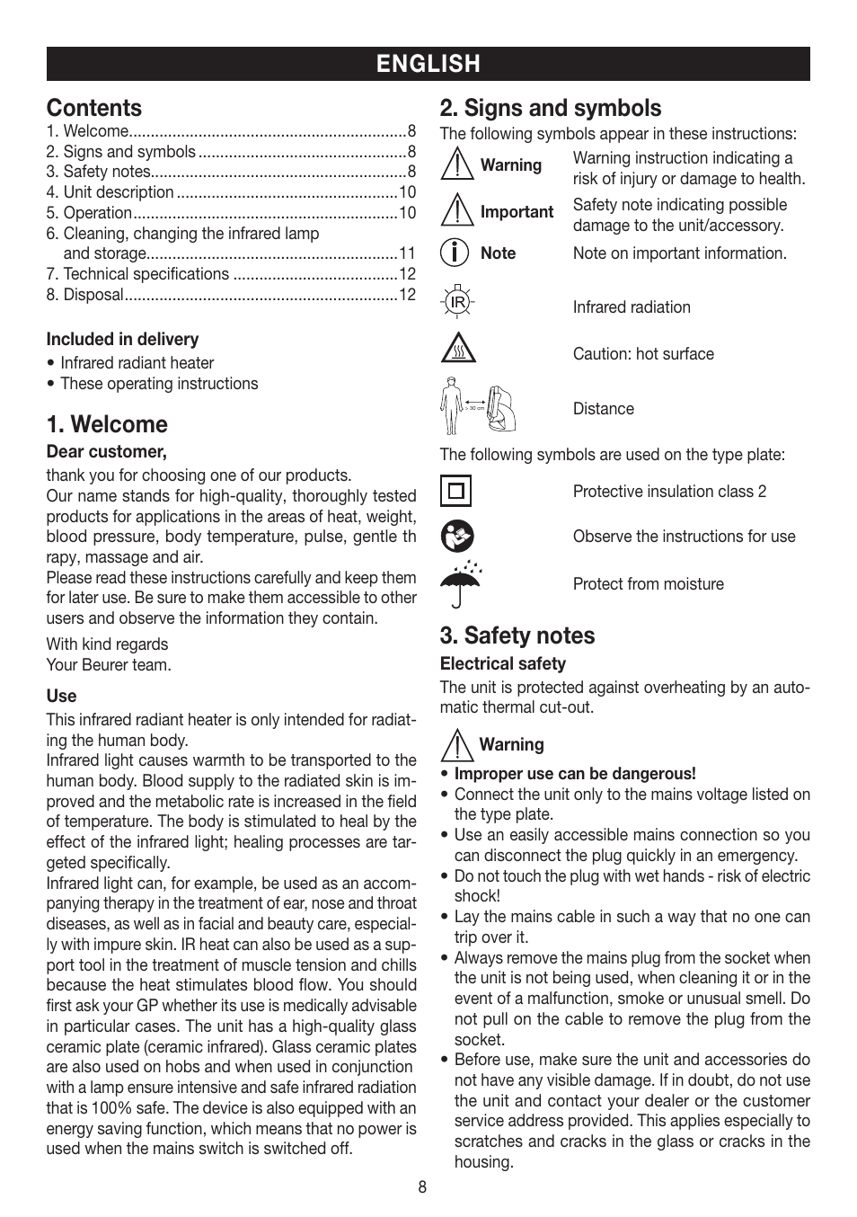 Beurer IL 50 User Manual | Page 8 / 48