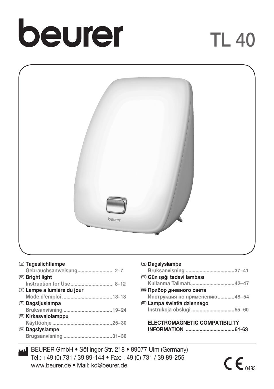 Beurer TL 40 User Manual | 64 pages