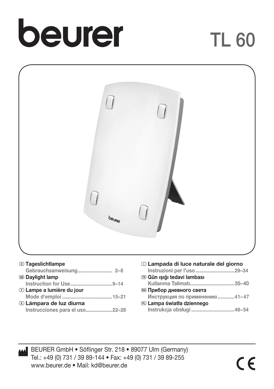 Beurer TL 60 User Manual | 56 pages