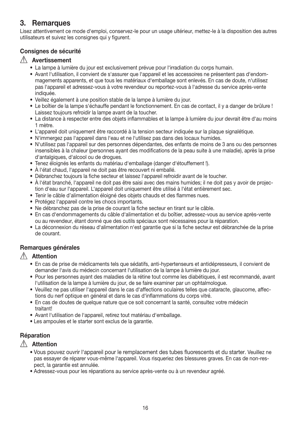 Remarques | Beurer TL 60 User Manual | Page 16 / 56