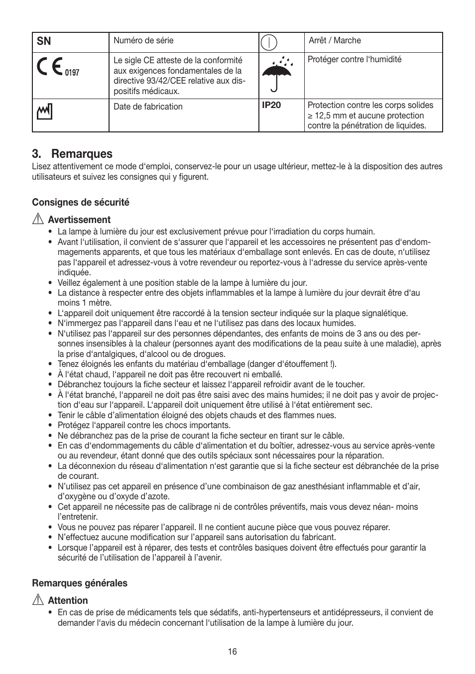 Remarques | Beurer TL 90 User Manual | Page 16 / 68