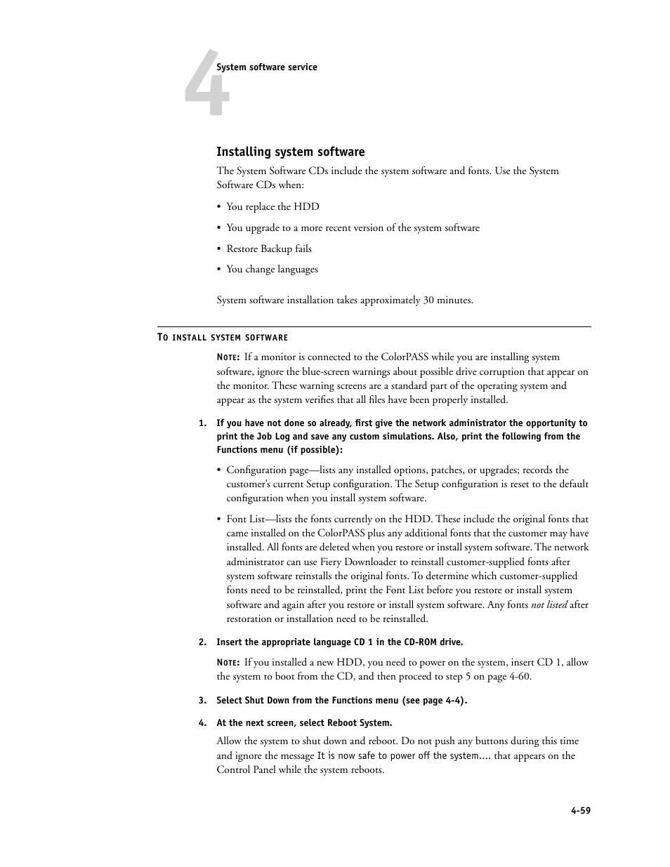 Installing system software | Canon COLORPASS-Z6000 PS-NX6000 User Manual | Page 105 / 144