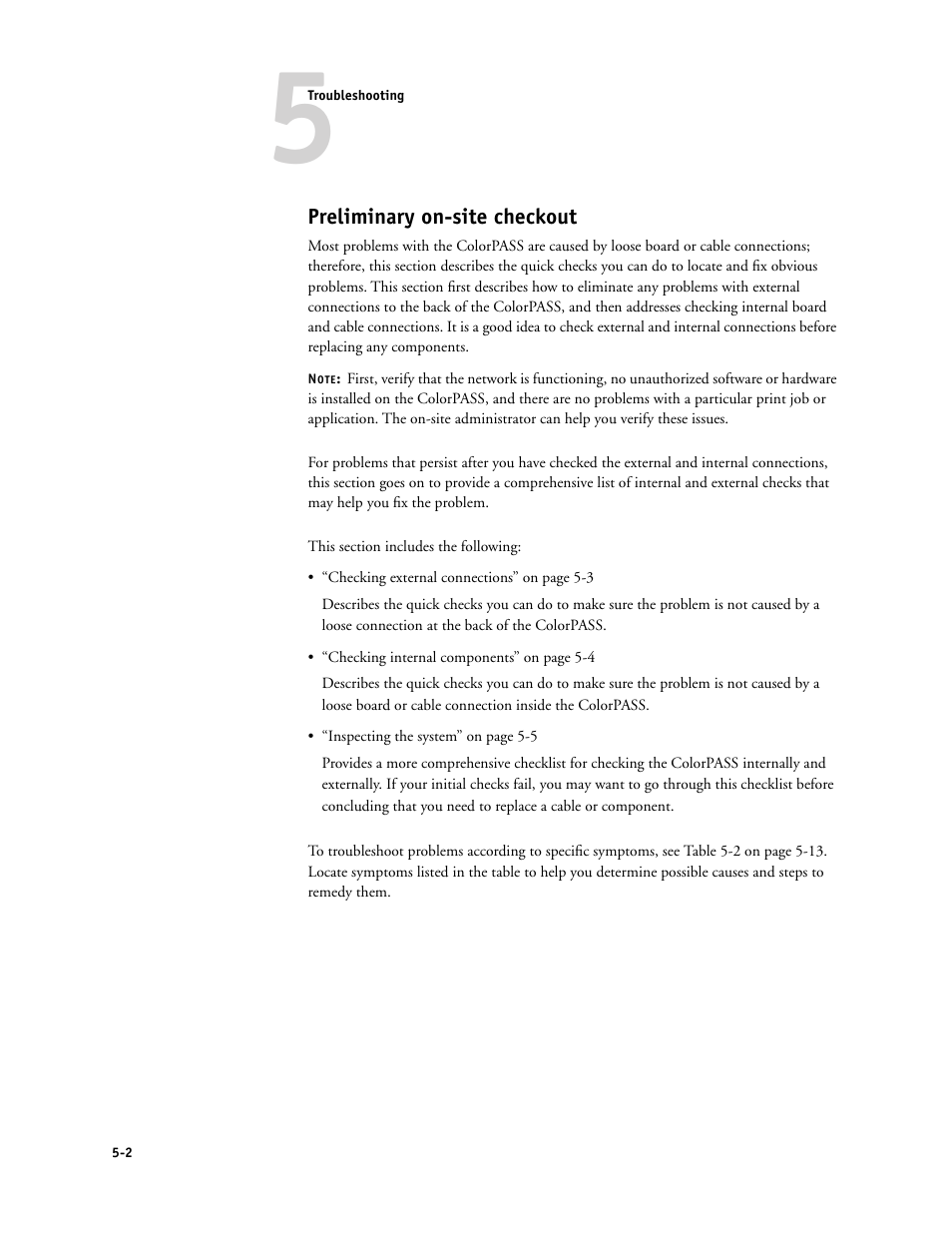 Preliminary on-site checkout | Canon COLORPASS-Z6000 PS-NX6000 User Manual | Page 108 / 144