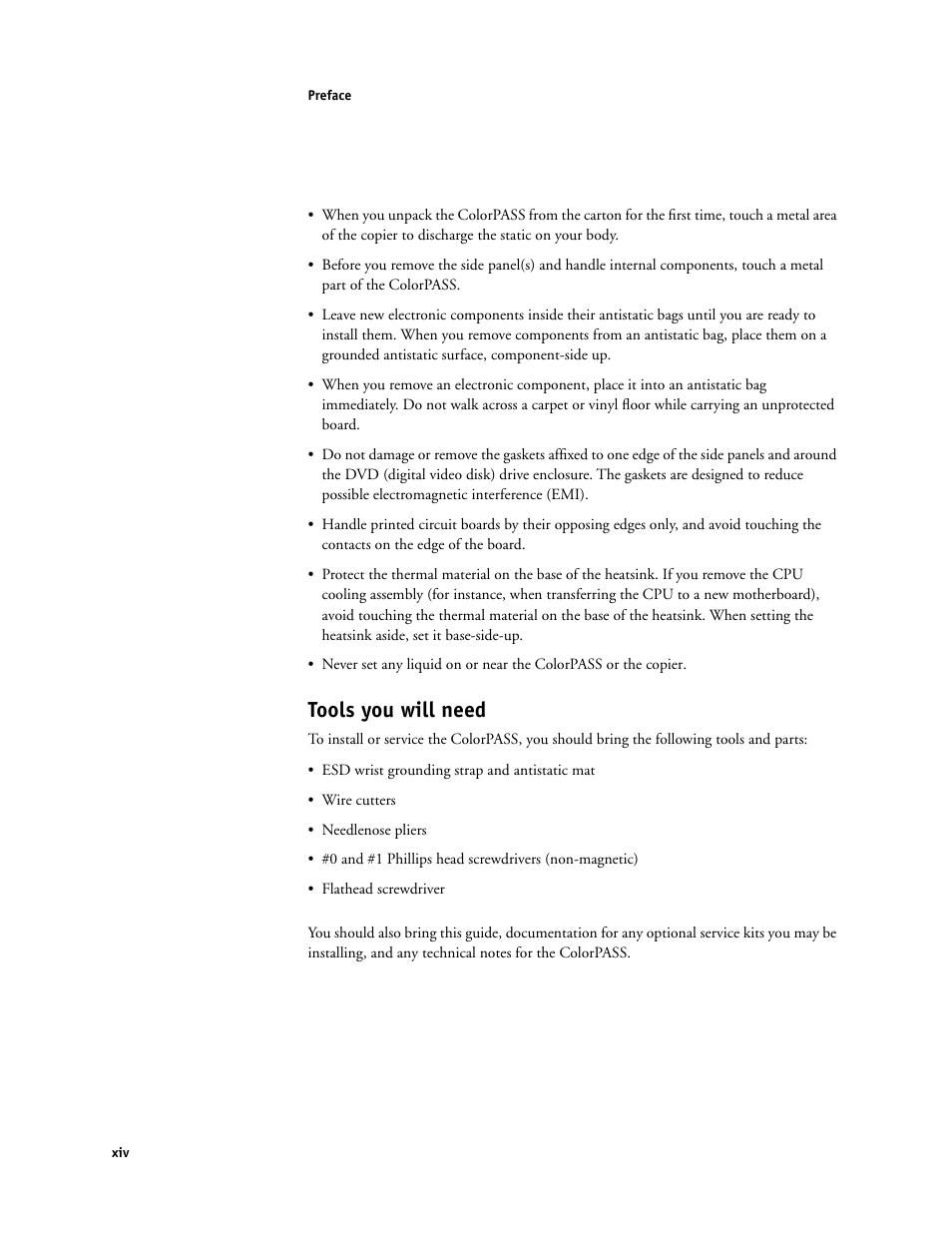 Tools you will need | Canon COLORPASS-Z6000 PS-NX6000 User Manual | Page 14 / 144
