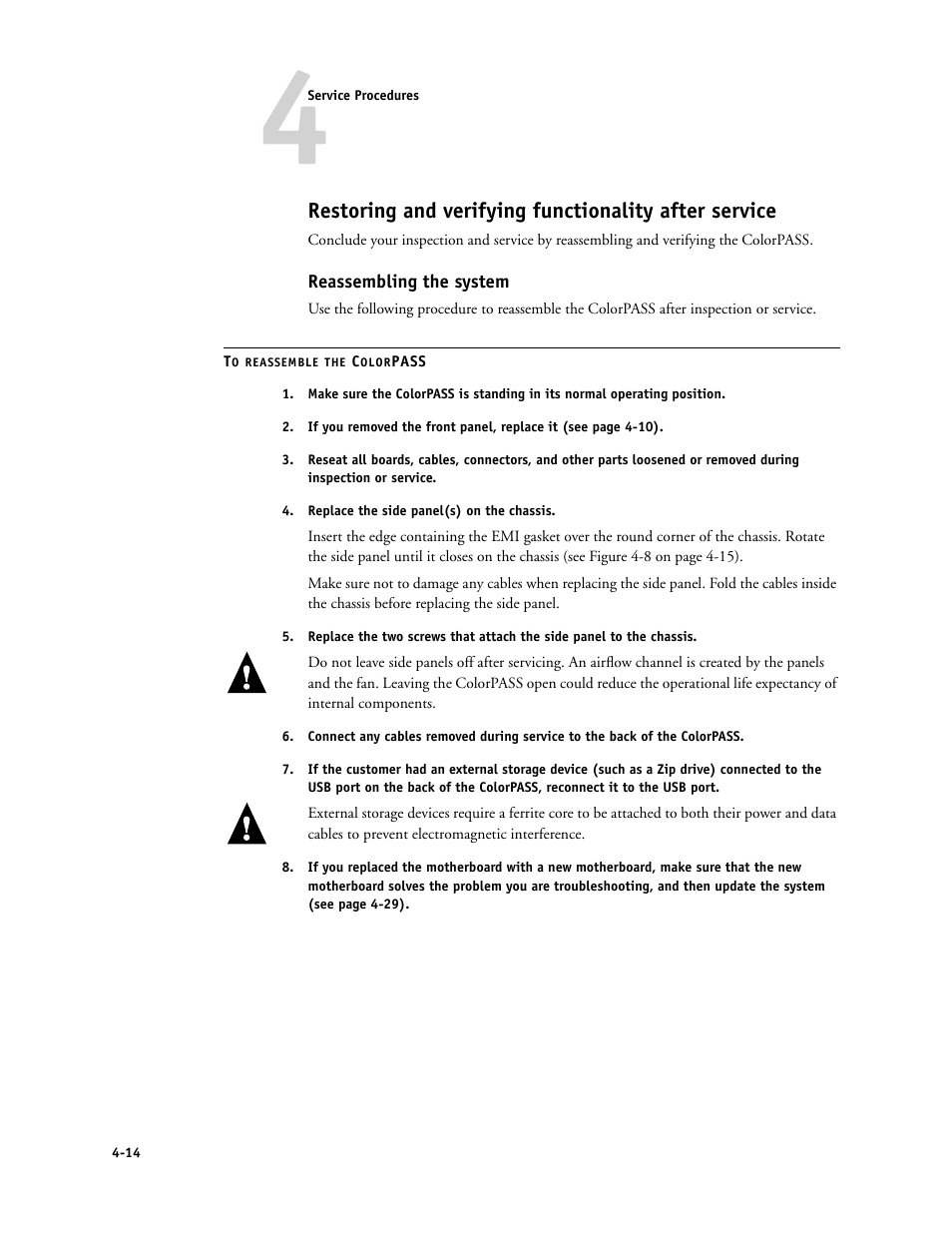 Reassembling the system | Canon COLORPASS-Z6000 PS-NX6000 User Manual | Page 60 / 144