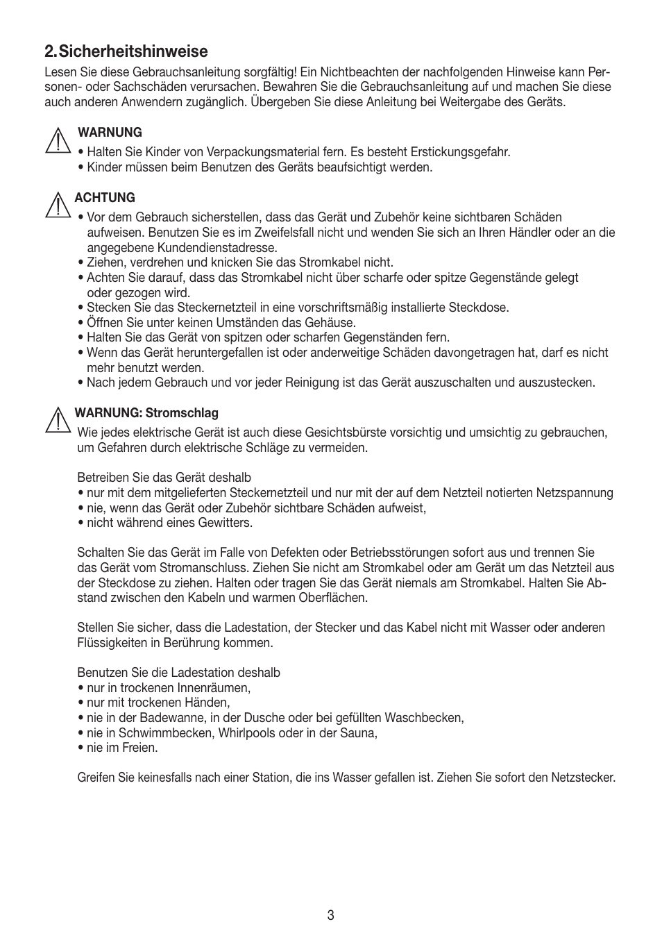 Sicherheitshinweise | Beurer FCE 60 User Manual | Page 3 / 54