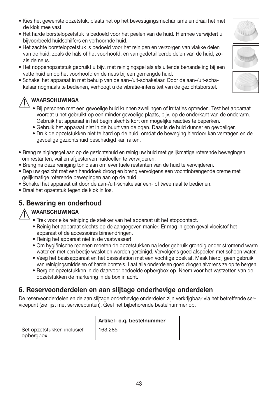 Bewaring en onderhoud | Beurer FCE 60 User Manual | Page 43 / 54