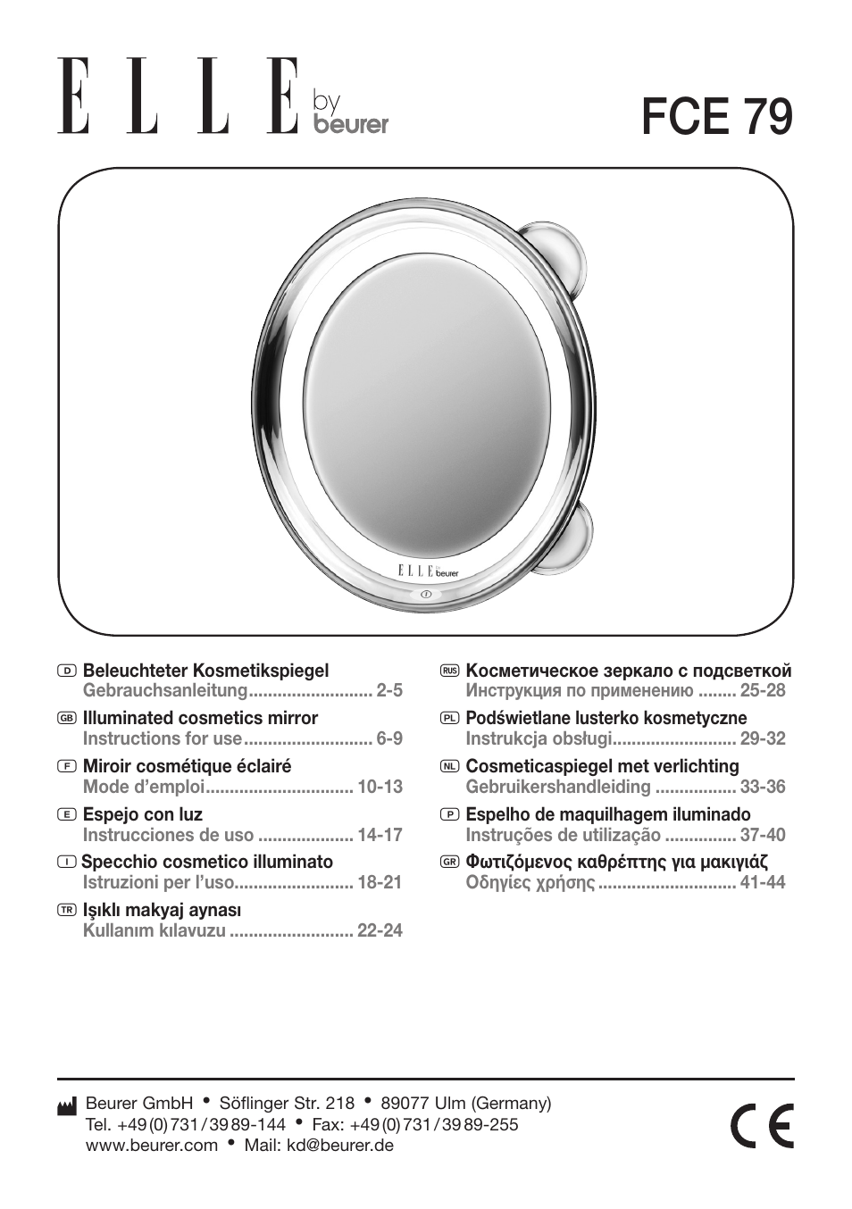 Beurer FCE 79 User Manual | 44 pages