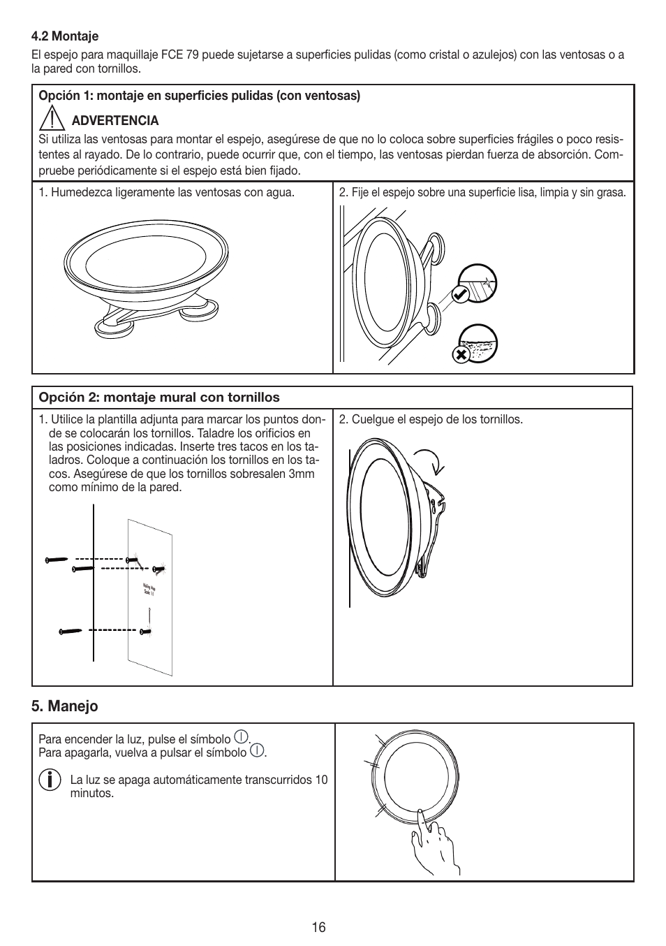 Manejo | Beurer FCE 79 User Manual | Page 16 / 44
