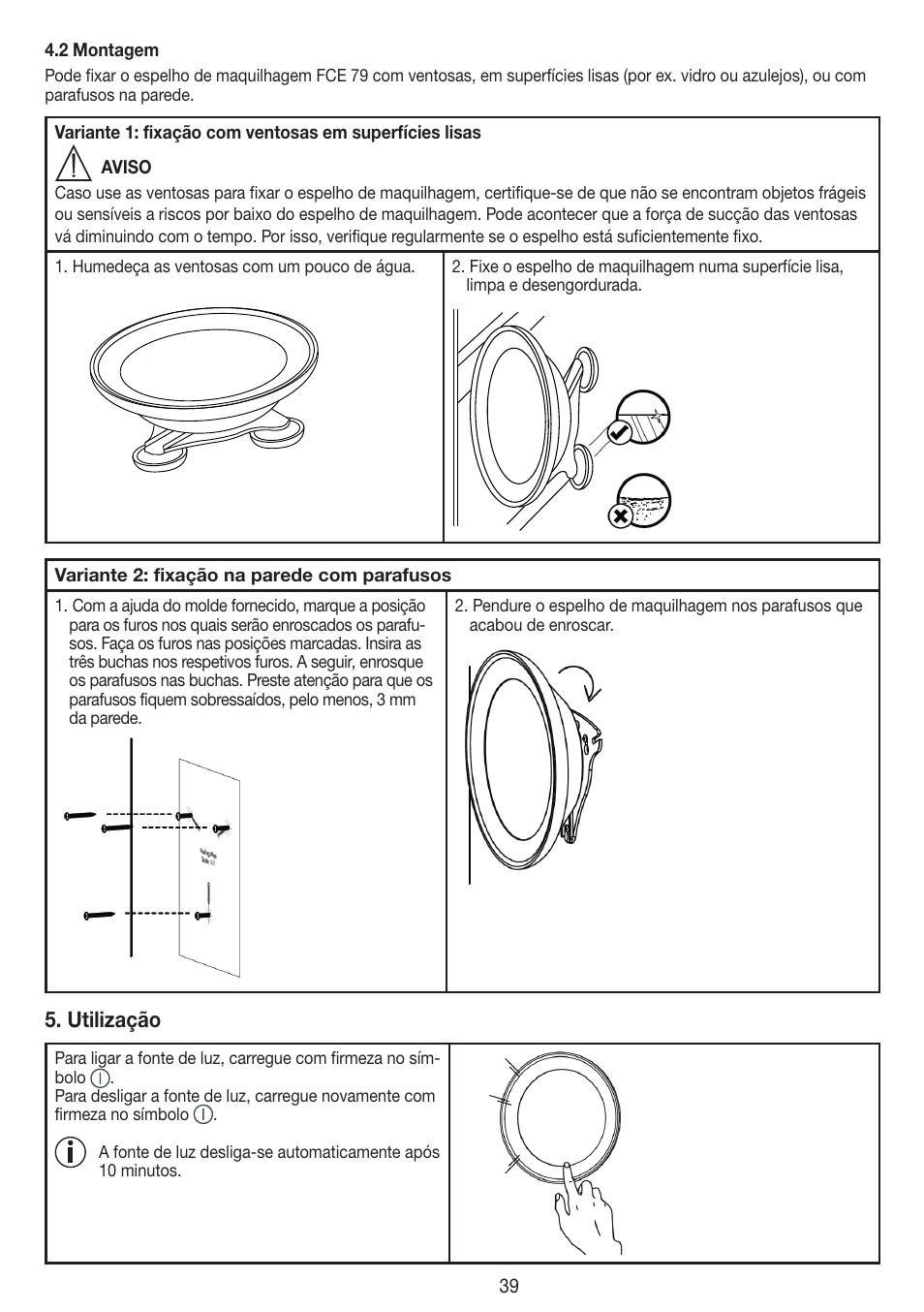 Utilização | Beurer FCE 79 User Manual | Page 39 / 44