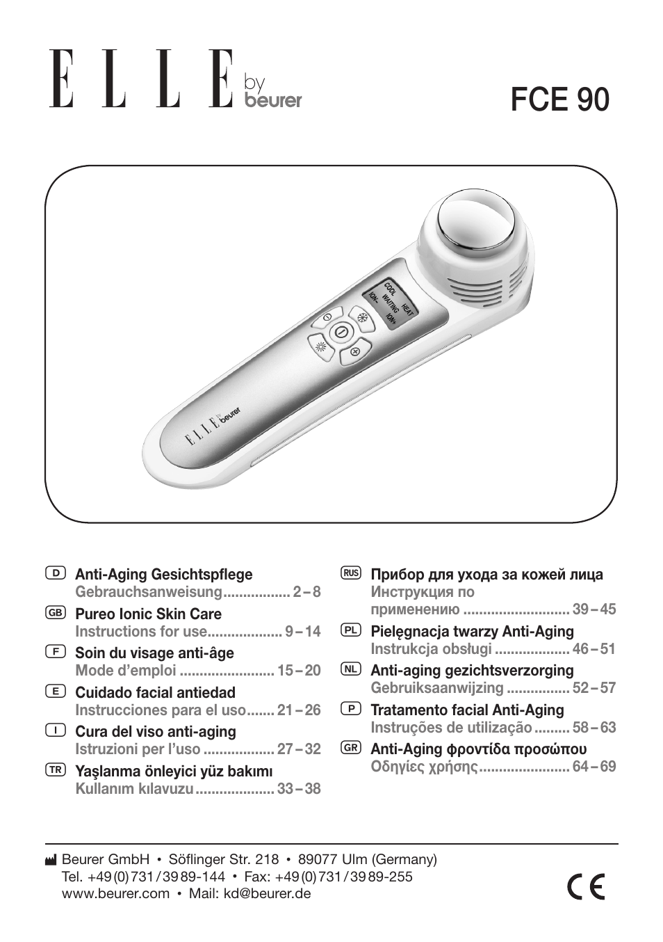 Beurer FCE 90 User Manual | 72 pages