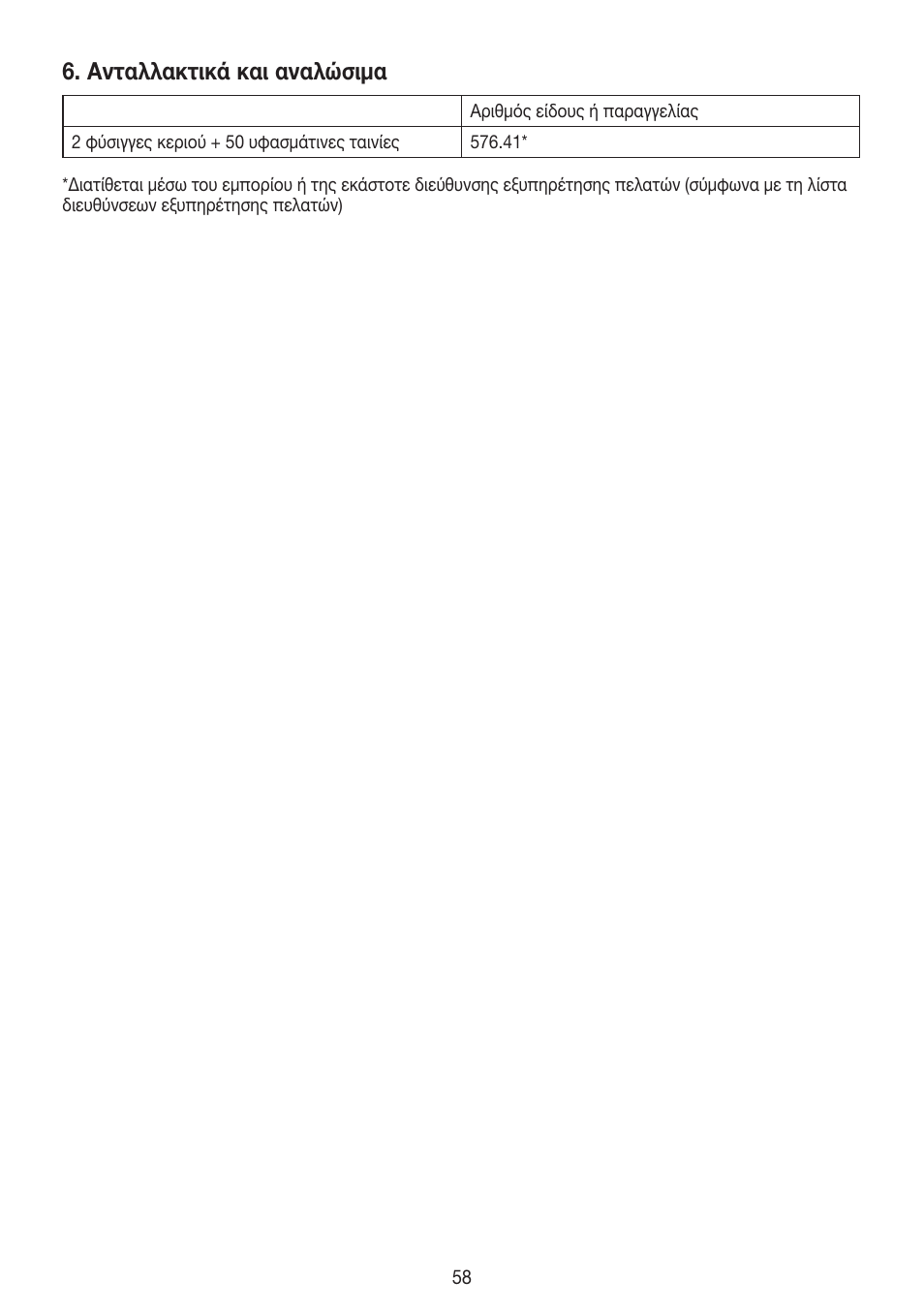 Ανταλλακτικά και αναλώσιμα | Beurer HLE 40 User Manual | Page 58 / 60