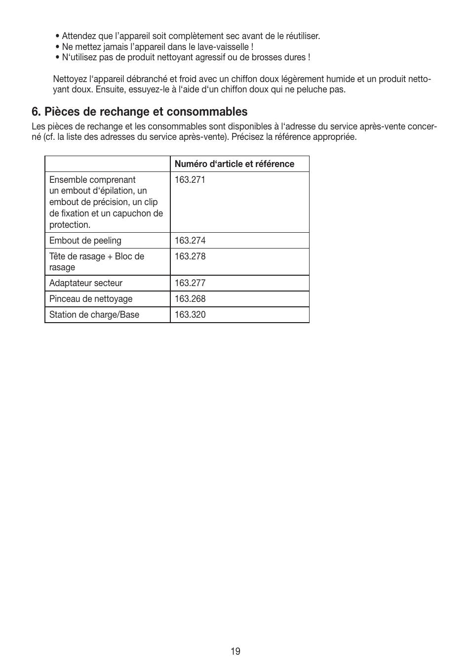 Pièces de rechange et consommables | Beurer HLE 60 User Manual | Page 19 / 68
