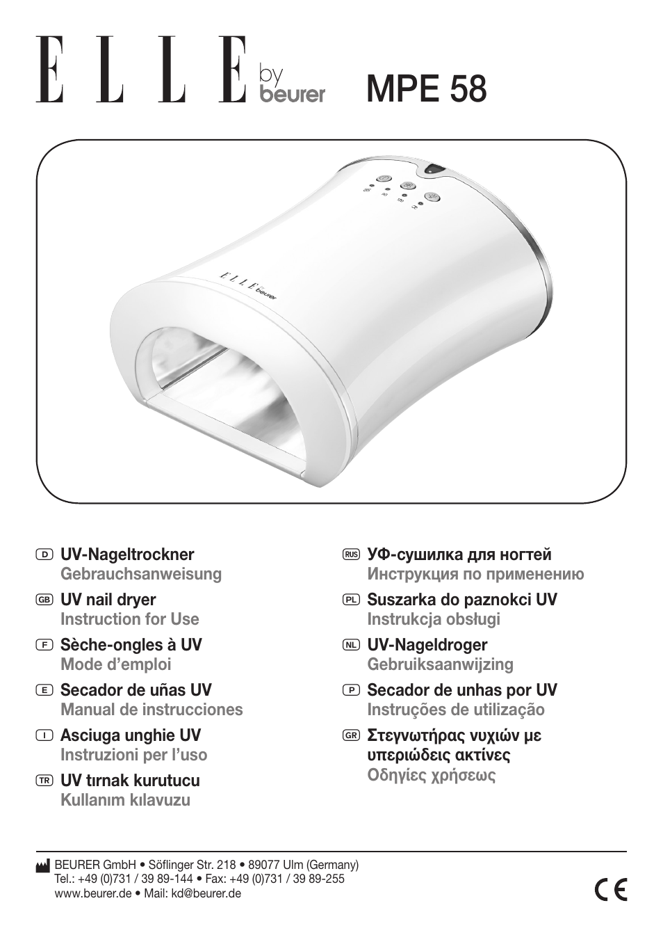 Beurer MPE 58 User Manual | 56 pages