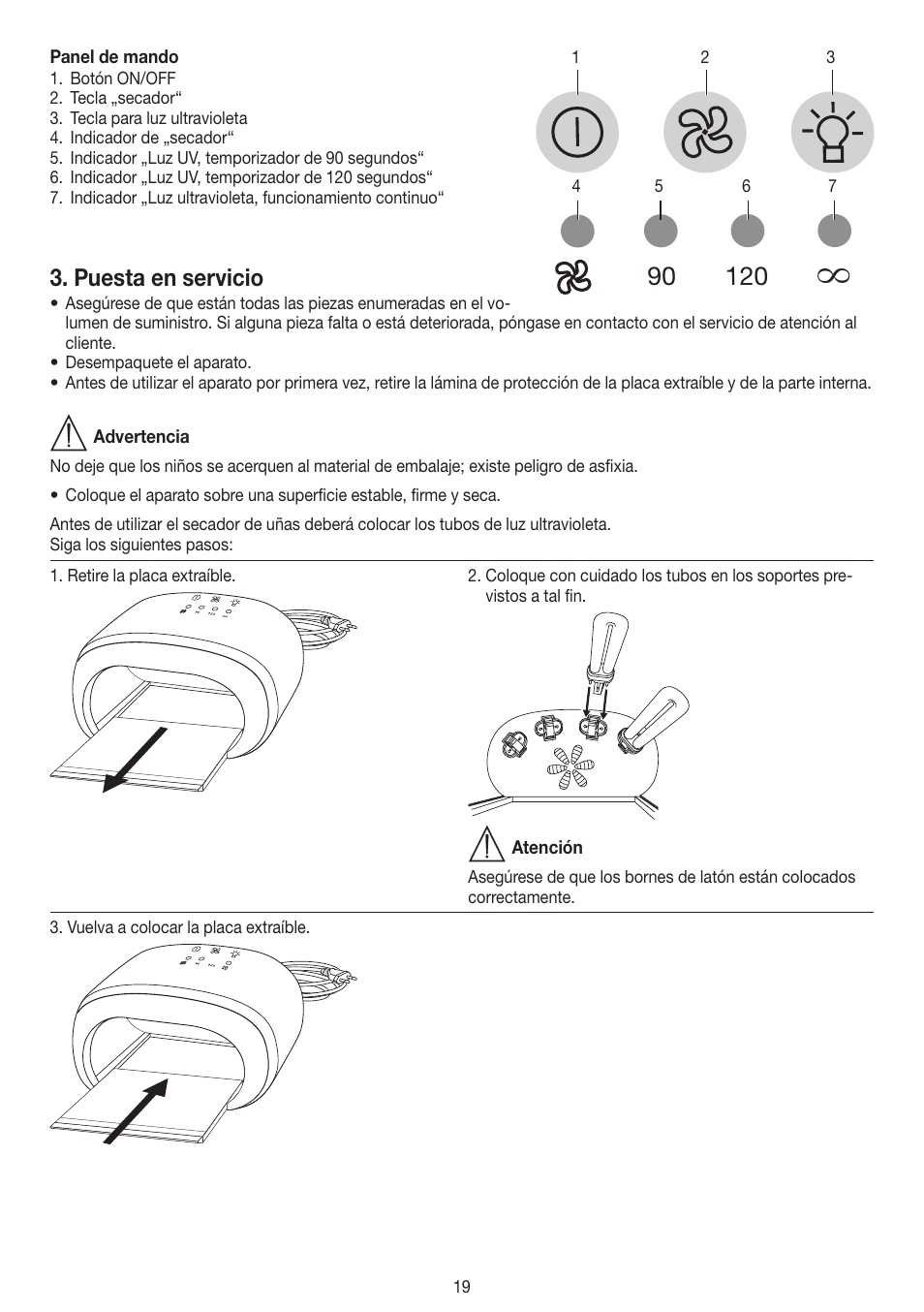 Puesta en servicio | Beurer MPE 58 User Manual | Page 19 / 56
