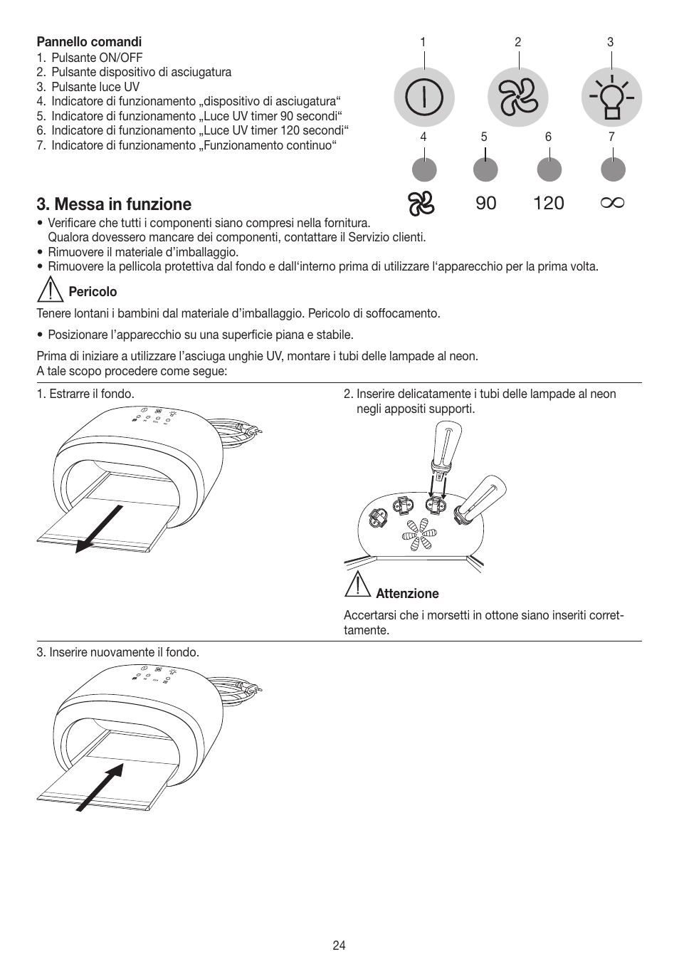 Messa in funzione | Beurer MPE 58 User Manual | Page 24 / 56